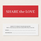 Einfache Elegante Rot-Weiß-Schönheitskarte (Vorne & Hinten)