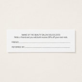 Einfache Elegante Rot-Weiß-Schönheitskarte (Rückseite)