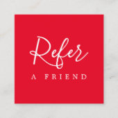 Einfache Elegante Rot-Weiß-Schönheitskarte Empfehlungskarte (Vorderseite)