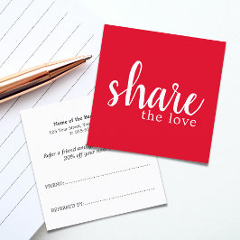 Einfache Elegante Rot-Weiß-Schönheitskarte Empfehlungskarte