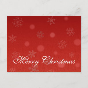 Einfache Elegante Rote Dekoration Schnee Frohe Wei Feiertagspostkarte