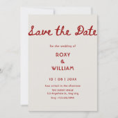 Einfache elegante rote Hochzeit Save The Date (Vorderseite)
