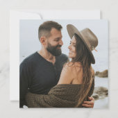 Einfache Elegante Rote Platz Save the Date mit Fot (Rückseite)