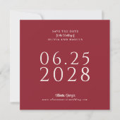Einfache Elegante Rote Platz Save the Date mit Fot (Vorderseite)