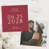 Einfache Elegante Rote Platz Save the Date mit Fot