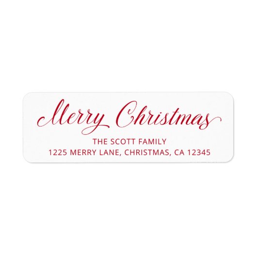 Einfache Elegante Rote Schrift Moderne Weihnachten (Vorne)