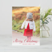 Einfache Elegante Rote Schrift Moderne Weihnachten (Stehend Vorderseite)