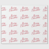 Einfache Elegante Rote Schrift Moderne Weihnachten Geschenkpapier (Flach)