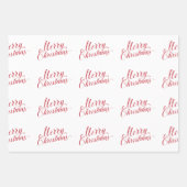 Einfache Elegante Rote Schrift Moderne Weihnachten Geschenkpapier Set (Vorderseite 2)