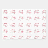 Einfache Elegante Rote Schrift Moderne Weihnachten Geschenkpapier Set (Vorderseite)