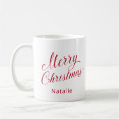 Einfache Elegante Rote Schrift Moderne Weihnachten Kaffeetasse (Links)