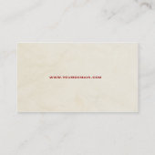 Einfache elegante rote Vogel-Visitenkarte Visitenkarte (Rückseite)