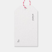 Einfache Elegante Rote Weihnachten Botanische Grün Geschenkanhänger (Rückseite)