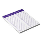 Einfache, elegante Royal Lila Two Column Checklist Notizblock (angewinkelt)