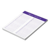 Einfache, elegante Royal Lila Two Column Checklist Notizblock (Rotiert)