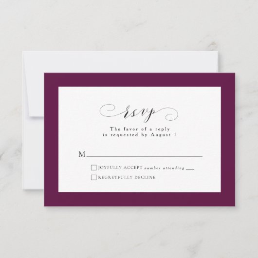 Einfache elegante RSVP-Karte RSVP Karte (Vorderseite)