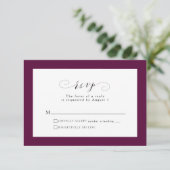 Einfache elegante RSVP-Karte RSVP Karte (Stehend Vorderseite)