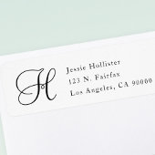 Einfache elegante Rücksendeadresse mit Monogramm |