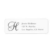 Einfache elegante Rücksendeadresse mit Monogramm | (Vorne)