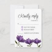 Einfache elegante rustikale Aquarellfarbe lila UAW RSVP Karte (Vorderseite)