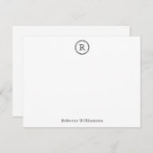 Einfache elegante Rustikale Moderne Kleider Monogr Mitteilungskarte (Vorne/Hinten)