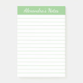 Einfache elegante Sage Chic Script Personalisiert Post-it Klebezettel (Vorderseite)