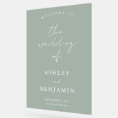 Einfache Elegante Sage Green Wedding Willkommen Acrylschild (Winkel)