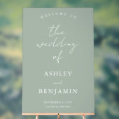 Einfache Elegante Sage Green Wedding Willkommen Acrylschild (Neutral)