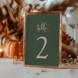 Einfache Elegante Sage Taupe Fall Boho Hochzeit Tischnummer