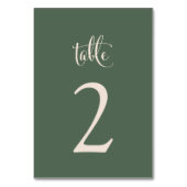 Einfache Elegante Sage Taupe Fall Boho Hochzeit Tischnummer (Rückseite)