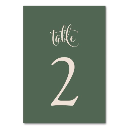 Einfache Elegante Sage Taupe Fall Boho Hochzeit Tischnummer (Rückseite)