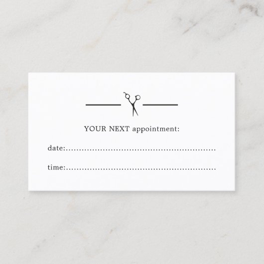 Einfache elegante, saubere Haare - Stillistische T Terminkarte (Vorderseite)