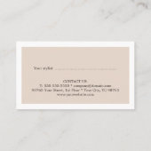 Einfache Elegante Saubere Schönheit Salon Terminkarte (Rückseite)