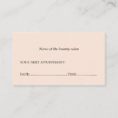 Einfache Elegante Saubere Schönheit Salon Terminkarte (Vorderseite)