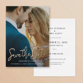 Einfache Elegante Save the Date Gold Folieneinladung