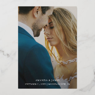 Einfache Elegante Save the Date Gold Folieneinladung