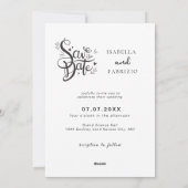 Einfache Elegante Save the Date Hochzeit Einladung (Rückseite)