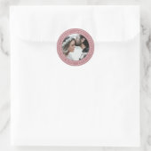 Einfache Elegante Save the Date Hochzeit Foto Lila Runder Aufkleber (Tasche)
