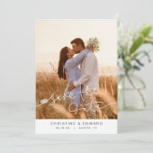 Einfache Elegante Save the Date Hochzeitskarte Einladung (Stehend Vorderseite)