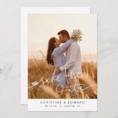 Einfache Elegante Save the Date Hochzeitskarte Einladung (Vorne/Hinten)