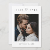 Einfache Elegante Save the Date-Karte mit Foto Date (Vorderseite)