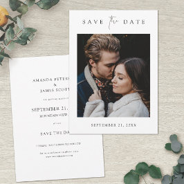 Einfache Elegante Save the Date-Karte mit Foto Save The Date