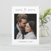 Einfache Elegante Save the Date-Karte mit Foto Save The Date (Stehend Vorderseite)