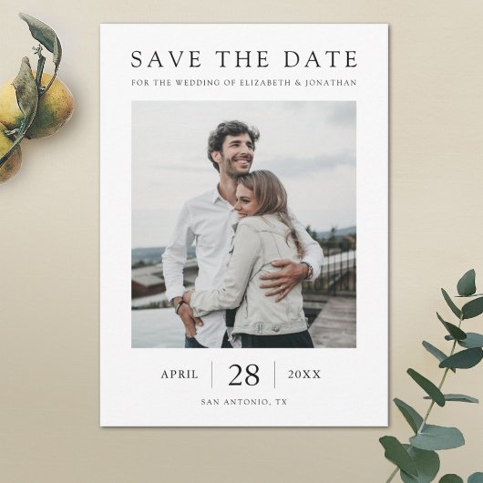 Einfache Elegante Save the Date Vorlage für Fotoka