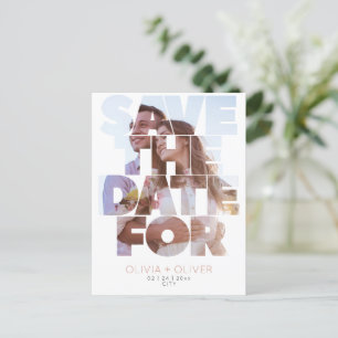 Einfache elegante schicke Foto-Hochzeitseinladung Postkarte