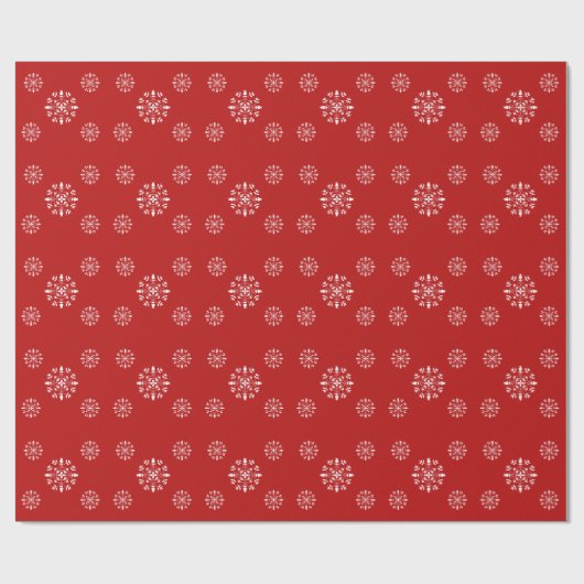 Einfache Elegante Schneeflocken Pattern Roter Urla Geschenkpapier (Flach)