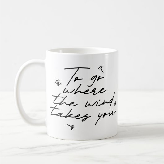Einfache Elegante Schöne handgeschriebene Skriptre Kaffeetasse (Links)
