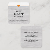 Einfache Elegante Schönheitssalon Erstmals Rabattkarte (Vorne/Hinten)