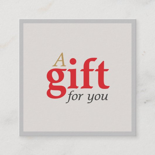 Einfache Elegante Schönheitssalon Geschenkkarte Quadratische Visitenkarte (Vorderseite)