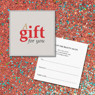 Einfache Elegante Schönheitssalon Geschenkkarte Quadratische Visitenkarte